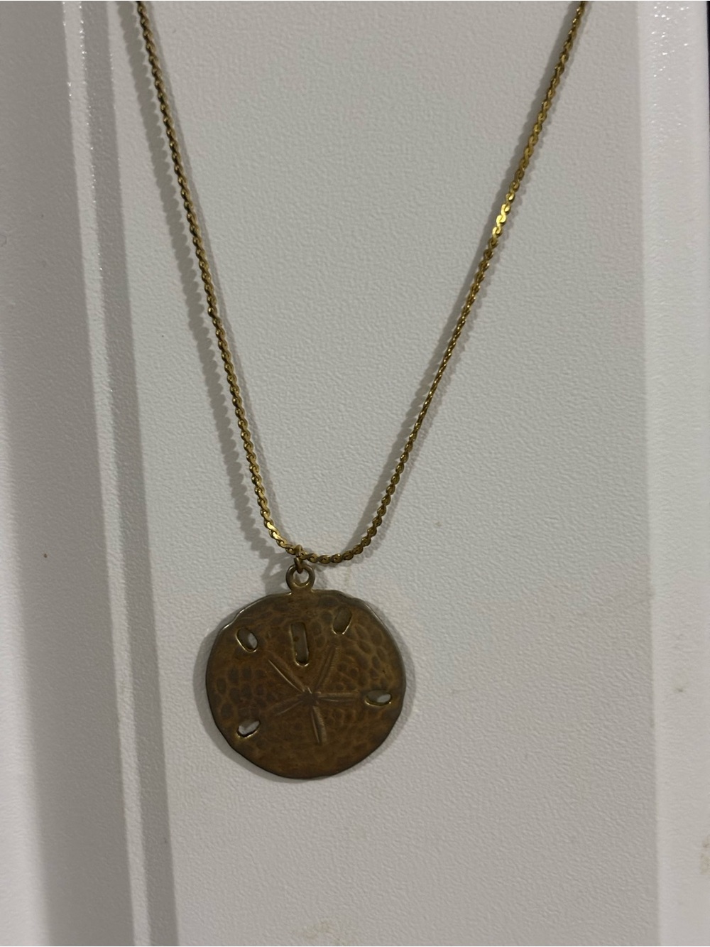 Gold Sand Dollar Pendant Necklace - Women Jewelry